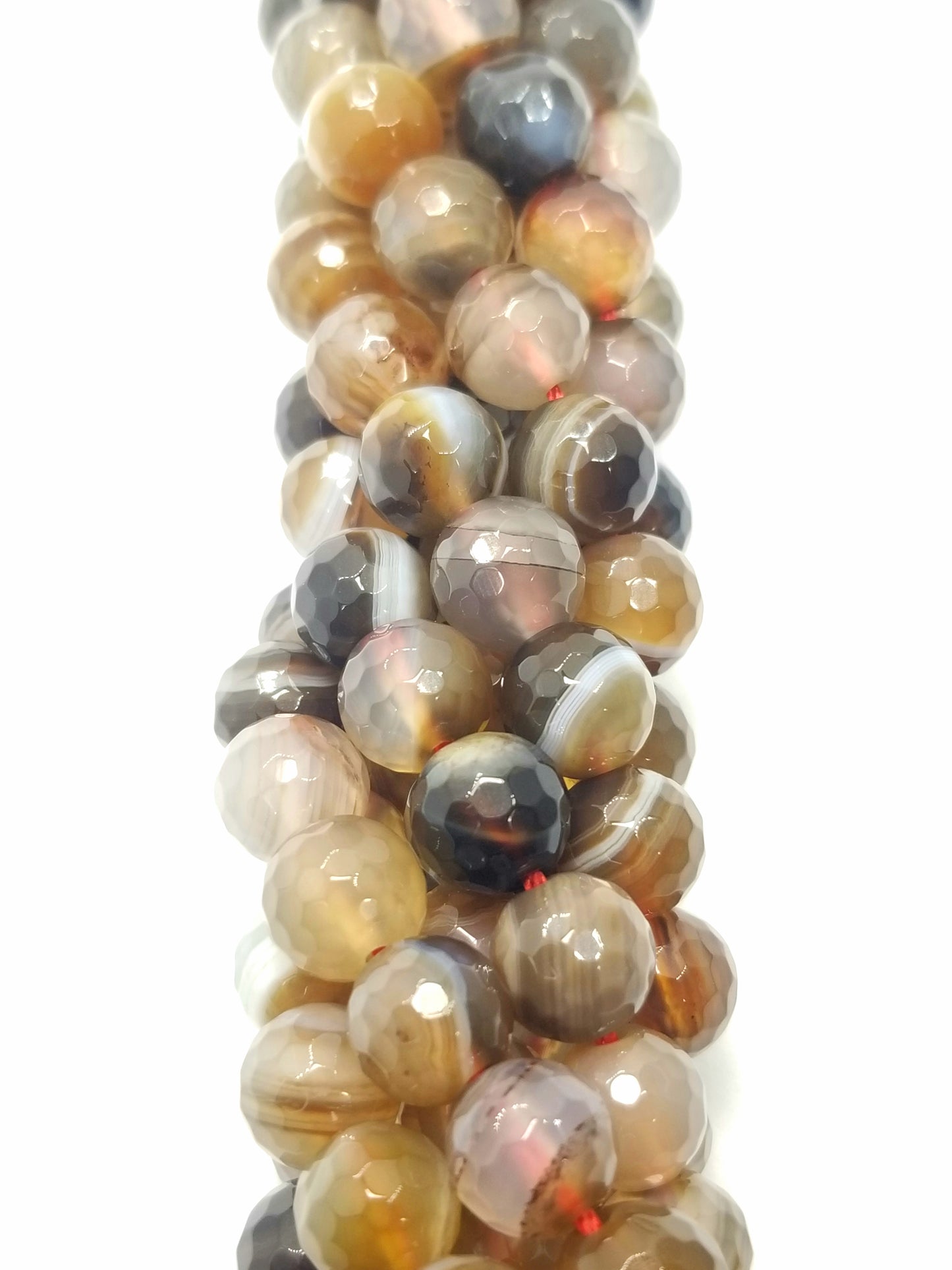 Sardonyx (Round)(Faceted)(16"Strand)