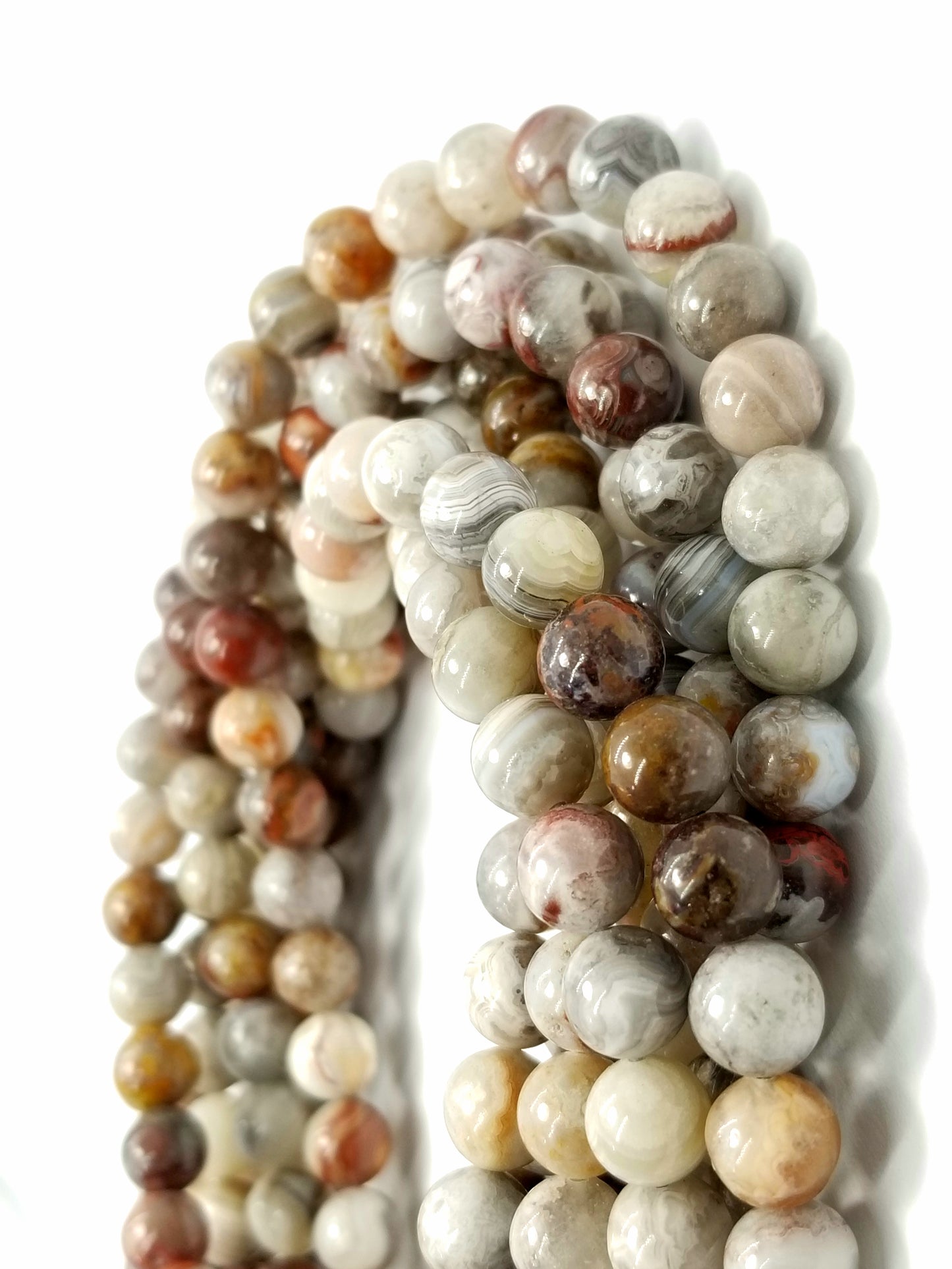 Laguna Lace Agate (Round)(Smooth)(16"Strand)