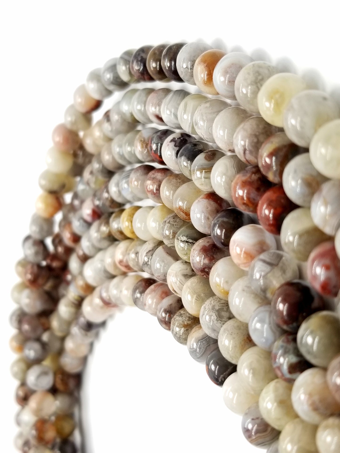 Laguna Lace Agate (Round)(Smooth)(16"Strand)