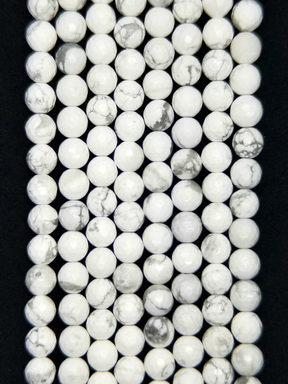 Howlite (Round)(Faceted)(16