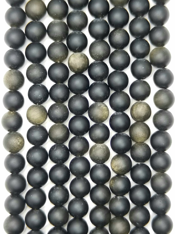 Golden Obsidian (Round)(Matte)(4mm)(6mm)(8mm)(10mm)(16