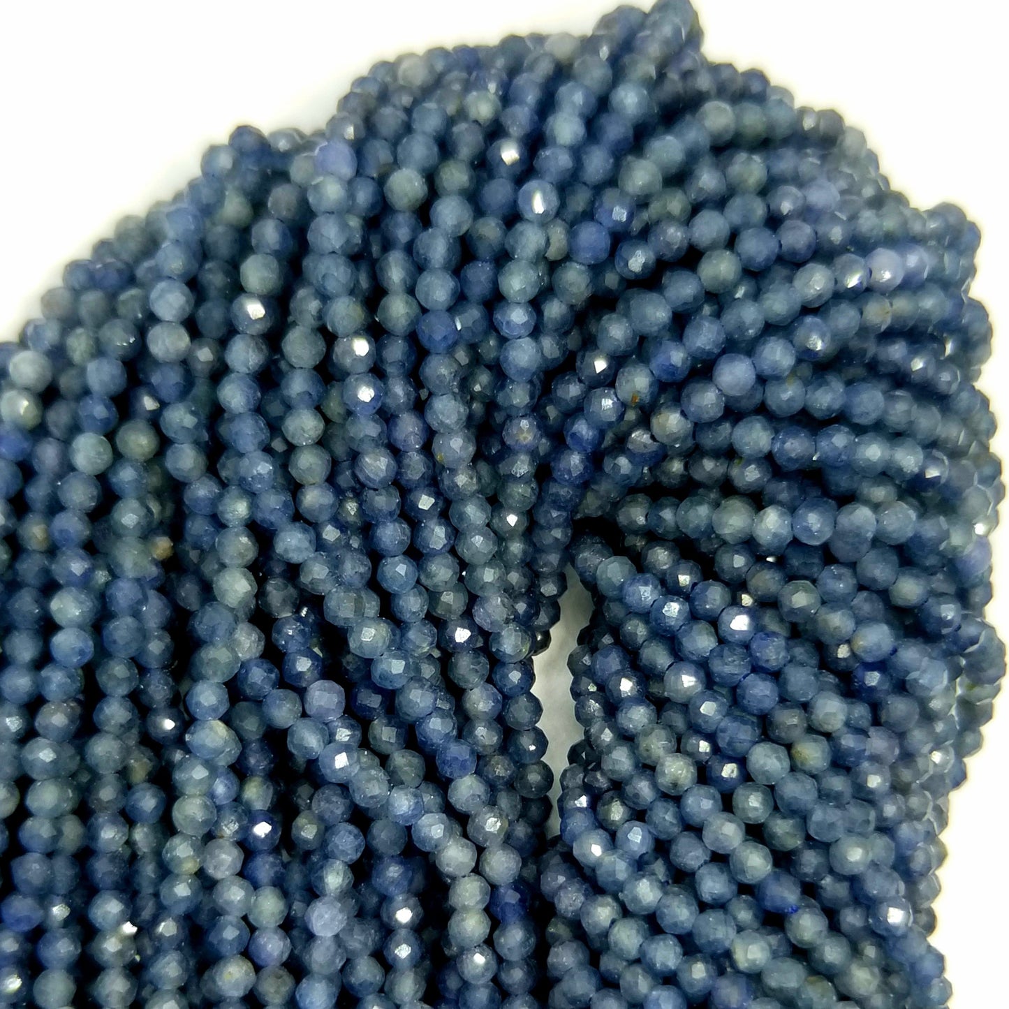 Sapphire (Round)(Micro)(Faceted)(3mm)(15.5"Strand)