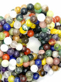 Mix Gem Stones (Round)(Smooth)(4mm)(6mm)(8mm)(10mm)(16"Strand)