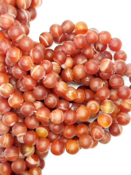 Red Sardonyx (Round)(Matte)(16"Strand)