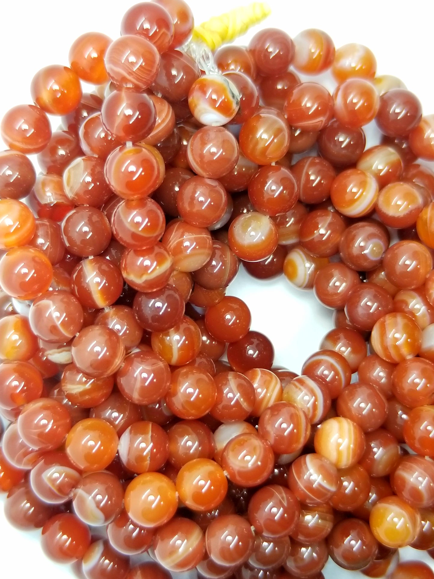 Red Sardonyx (Round)(Smooth)(16"Strand)