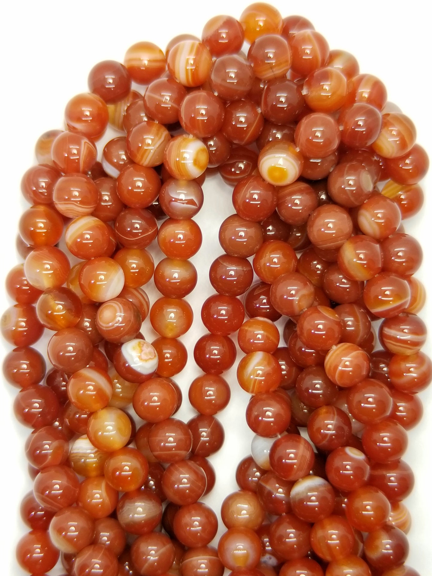 Red Sardonyx (Round)(Smooth)(16"Strand)