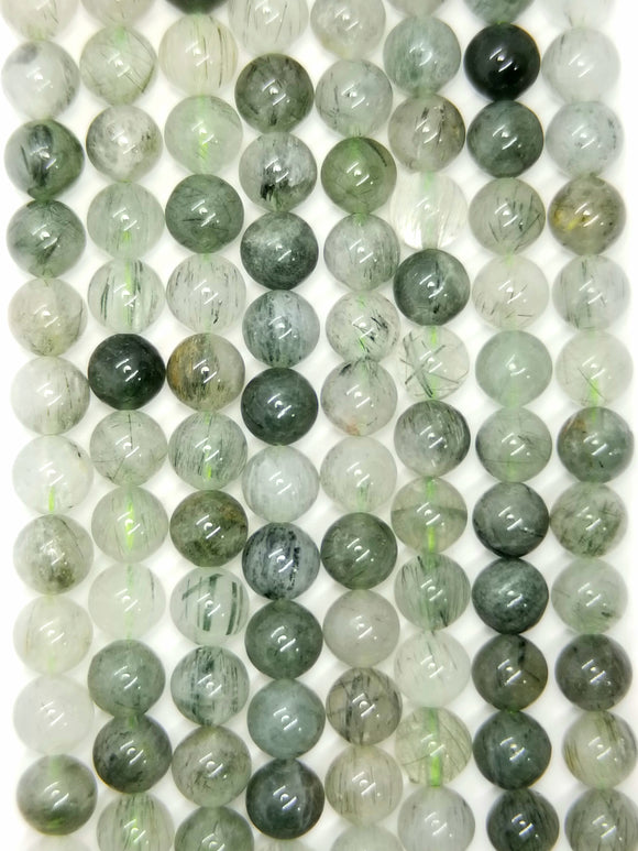 Green Actinolite in Quartz (Round)(Smooth)(16
