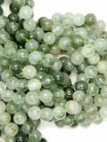 Green Actinolite in Quartz (Round)(Smooth)(16"Strand)
