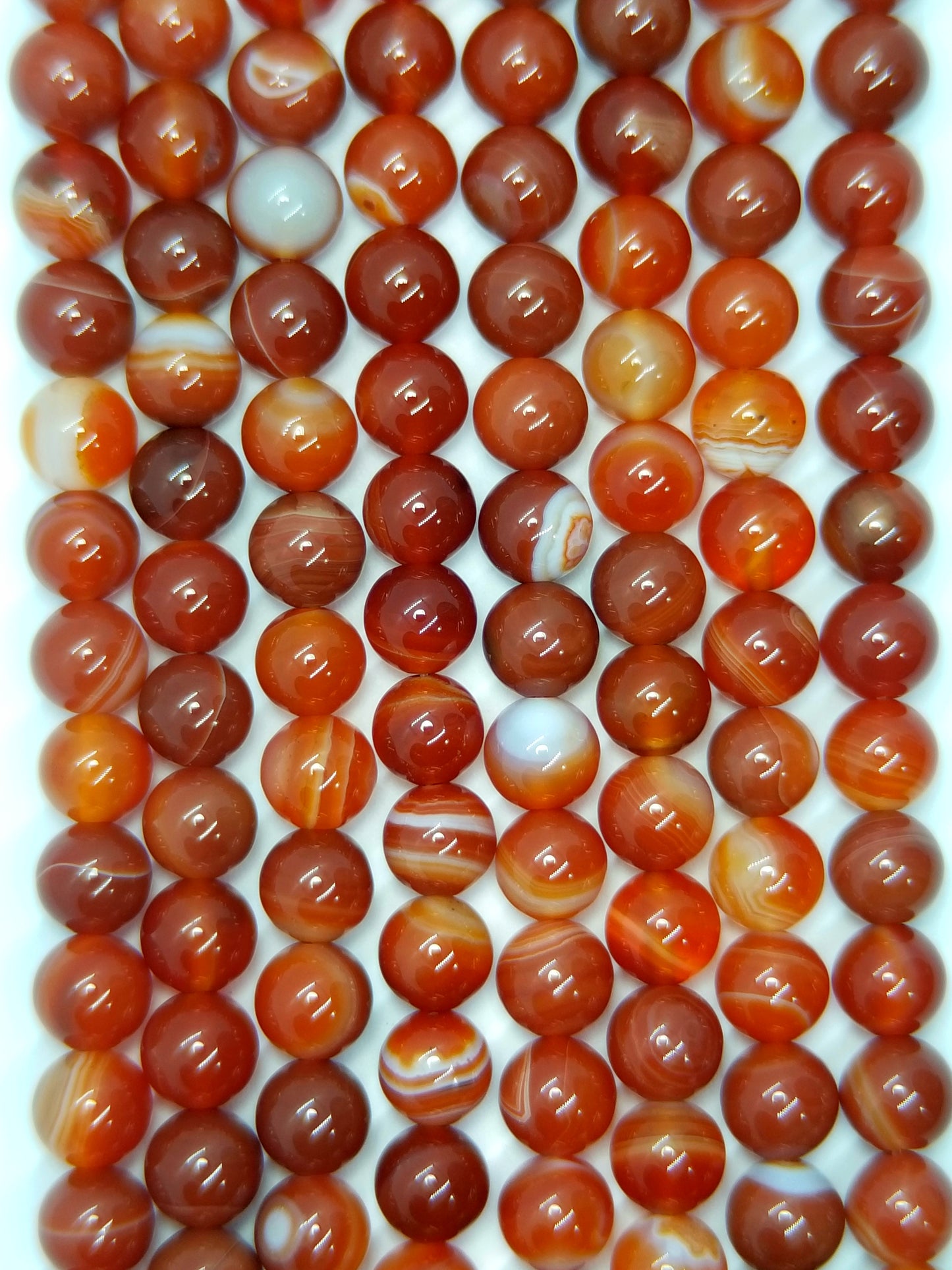 Red Sardonyx (Round)(Smooth)(16"Strand)