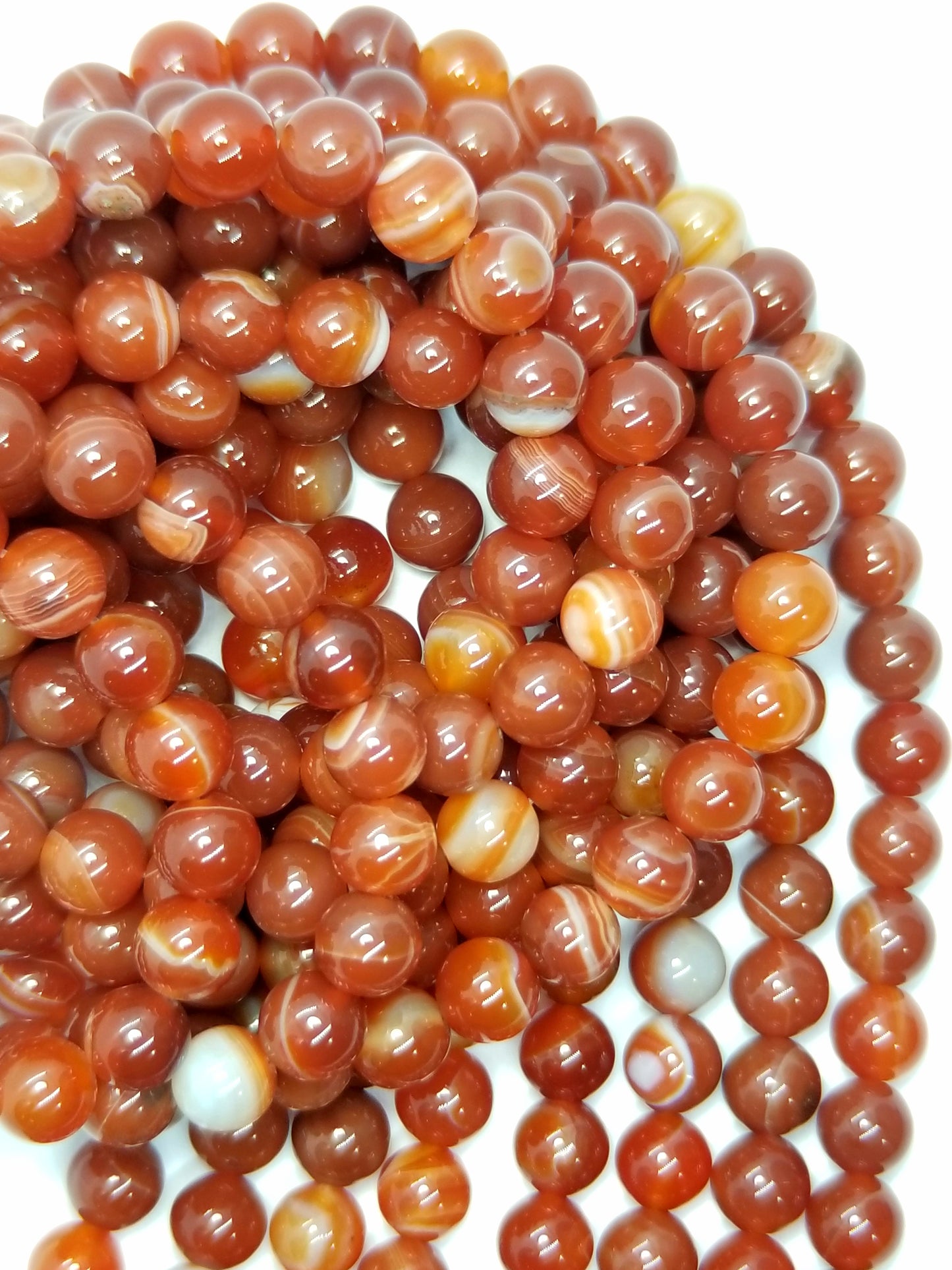 Red Sardonyx (Round)(Smooth)(16"Strand)