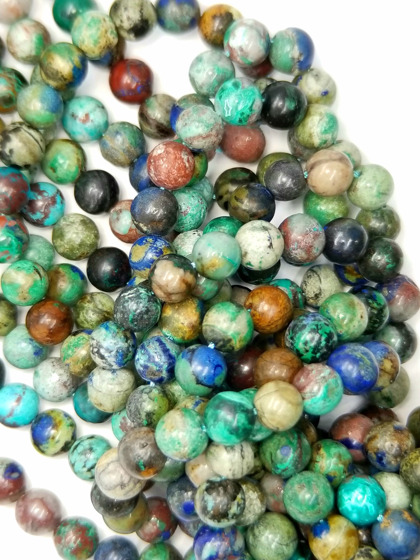 Moroccan Azurite Malachite (Round)(Smooth)(16"Strand)