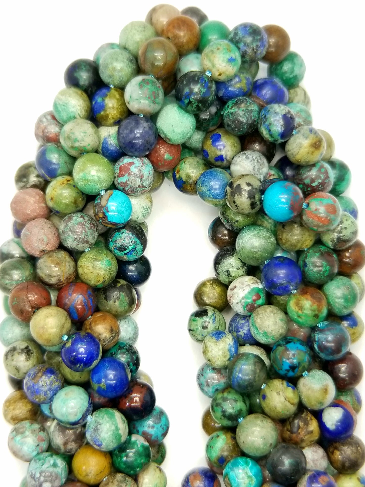 Moroccan Azurite Malachite (Round)(Smooth)(16"Strand)