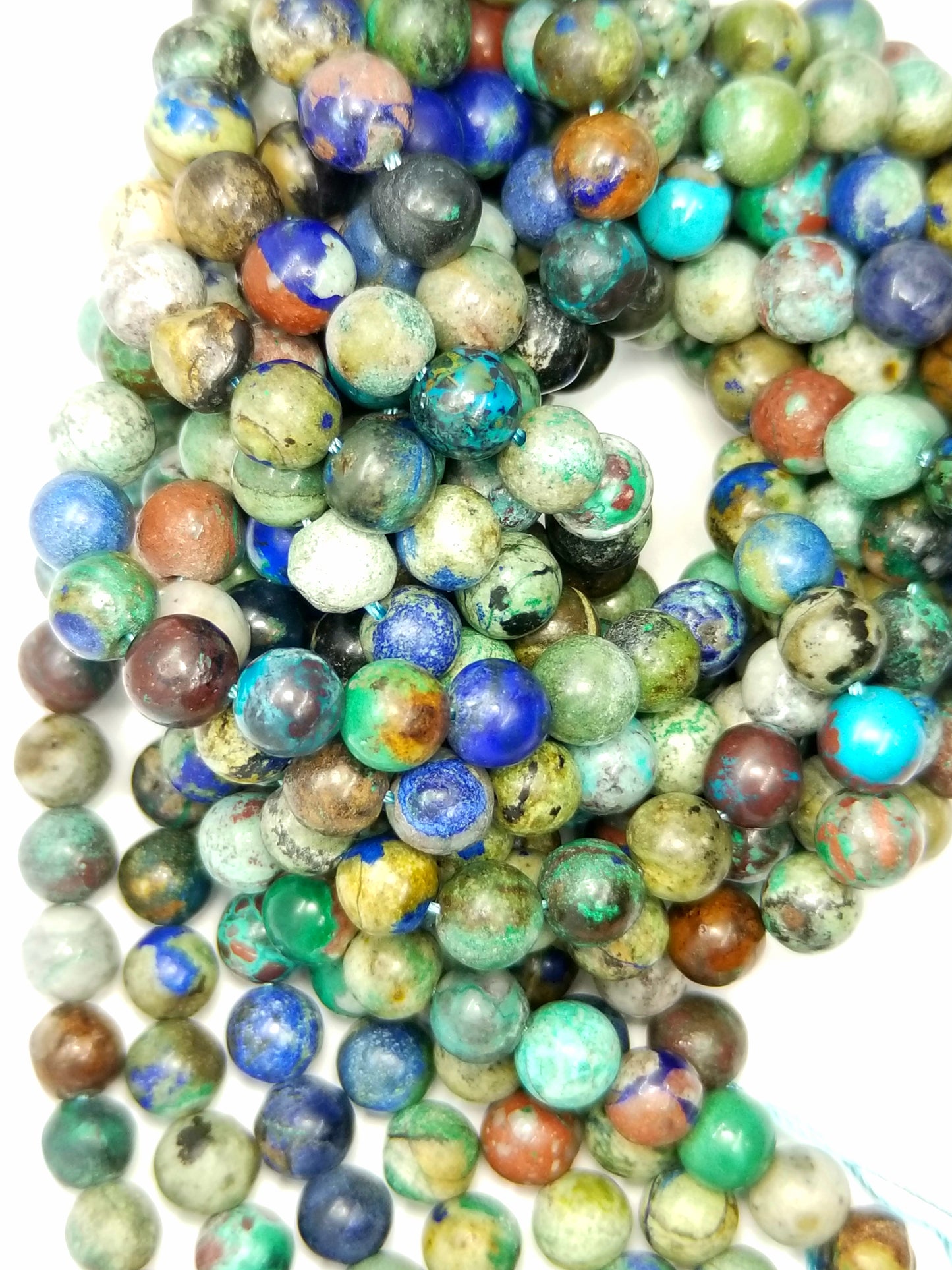 Moroccan Azurite Malachite (Round)(Smooth)(16"Strand)