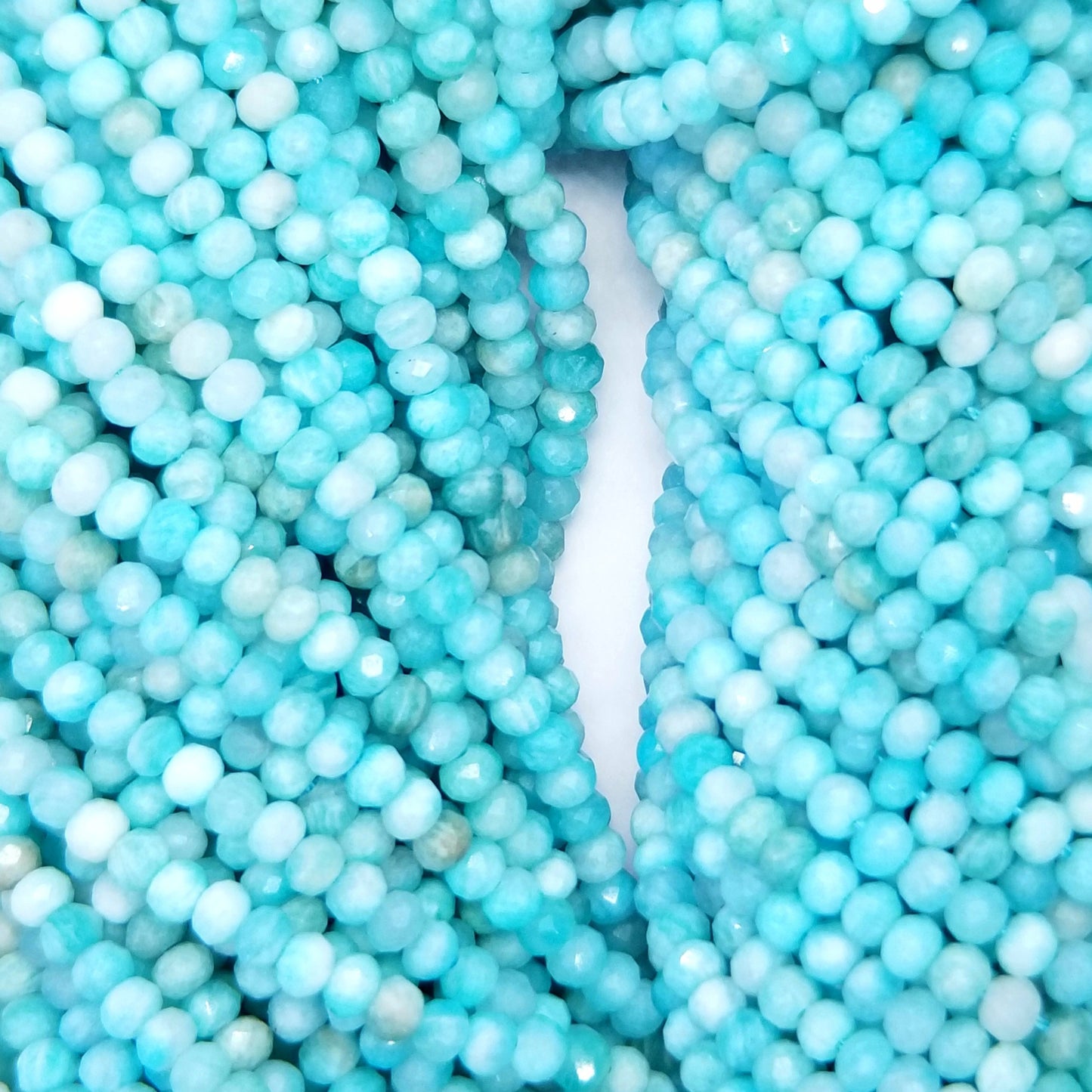 Amazonite (Rondelle)(Micro)(Faceted)(4x3mm)(15.5"Strand)