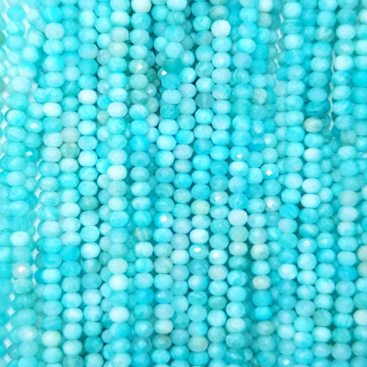 Amazonite (Rondelle)(Micro)(Faceted)(4x3mm)(15.5"Strand)