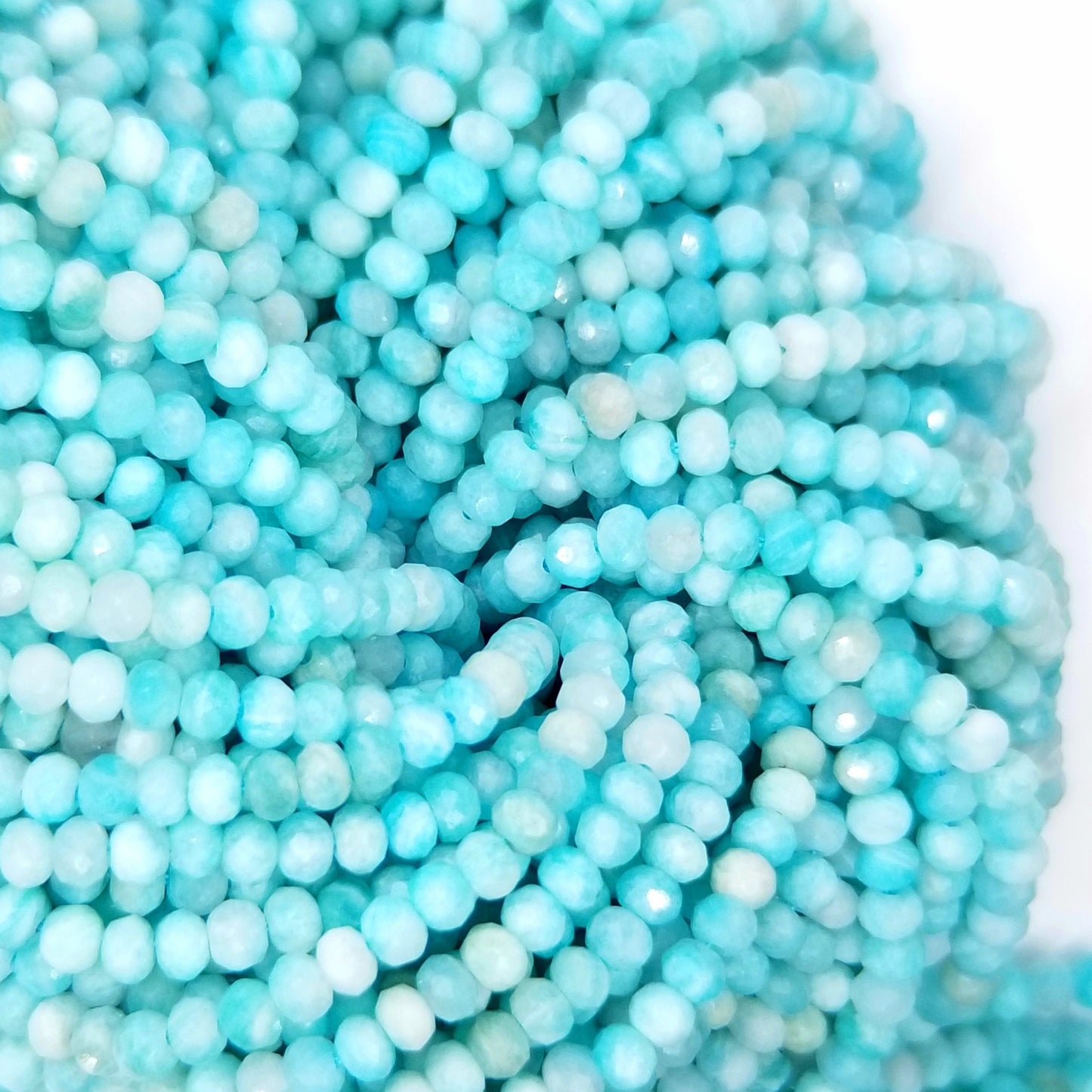 Amazonite (Rondelle)(Micro)(Faceted)(4x3mm)(15.5"Strand)