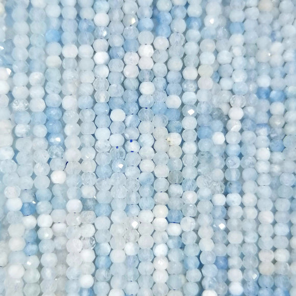 Aquamarine (Rondelle)(Micro)(Faceted)(4x3mm)(16