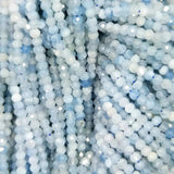 Aquamarine (Rondelle)(Micro)(Faceted)(4x3mm)(16"Strand)