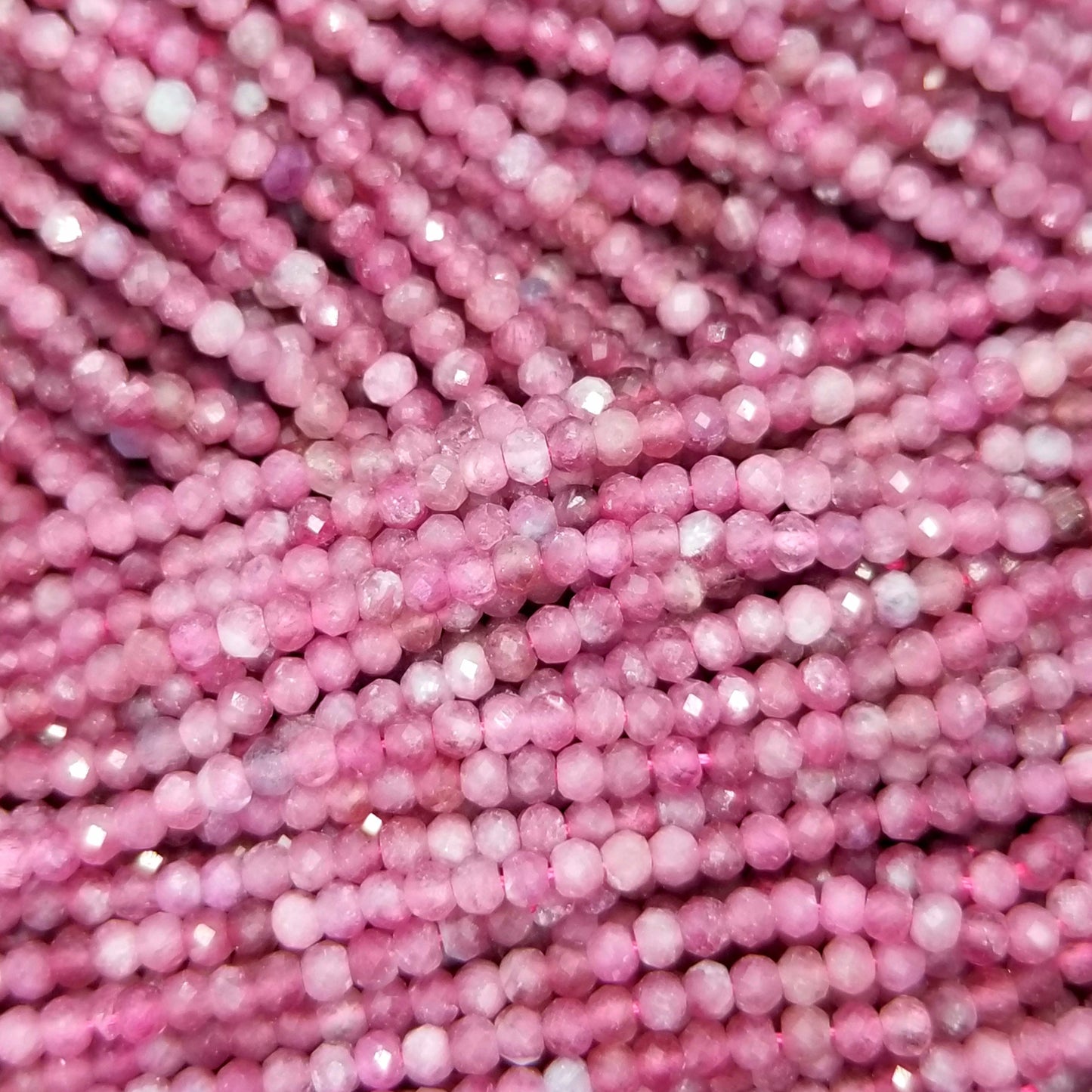 Pink Tourmaline (Rondelle)(Micro)(Faceted)(4x3mm)(15.5" Strand)
