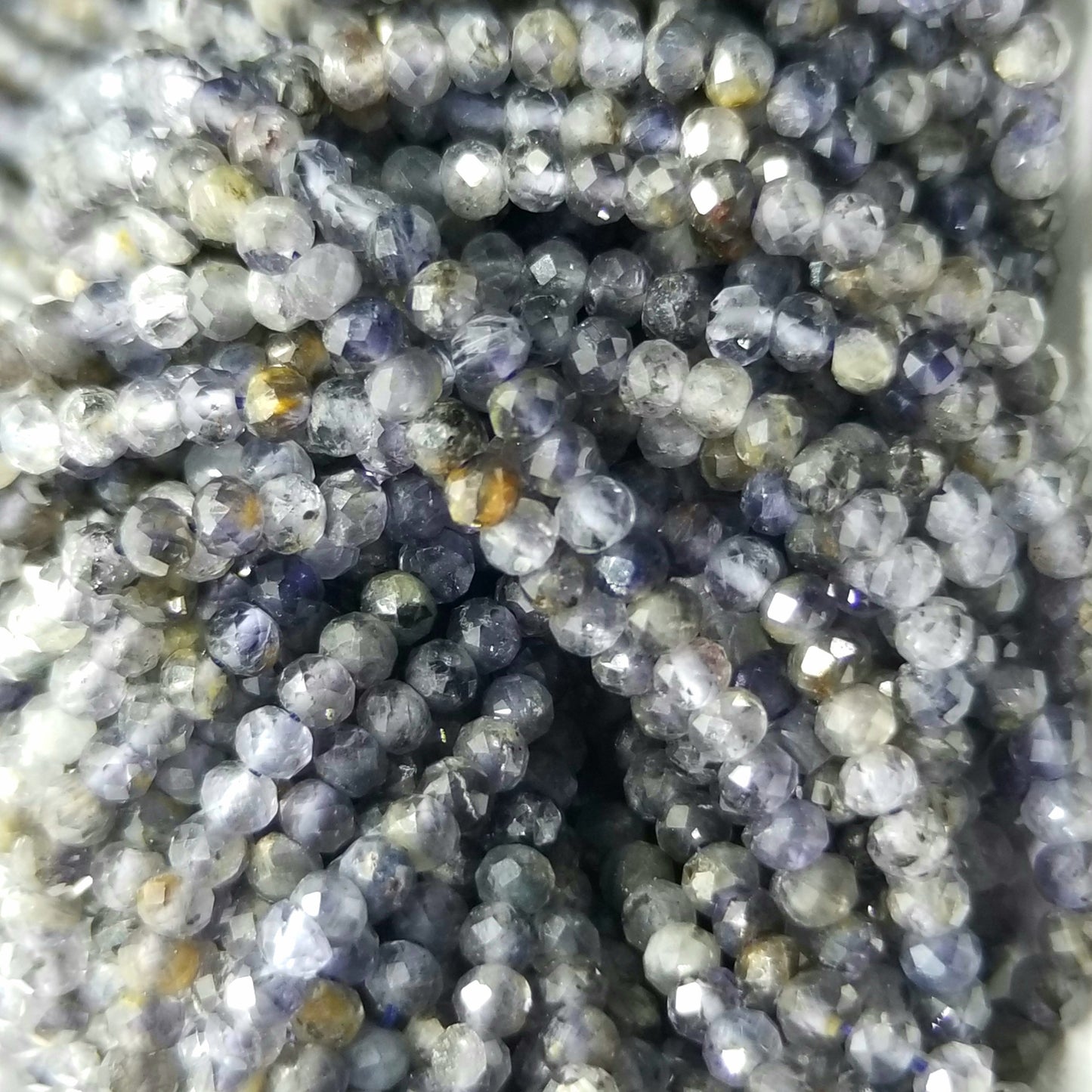 Iolite Micro Faceted Rondelle