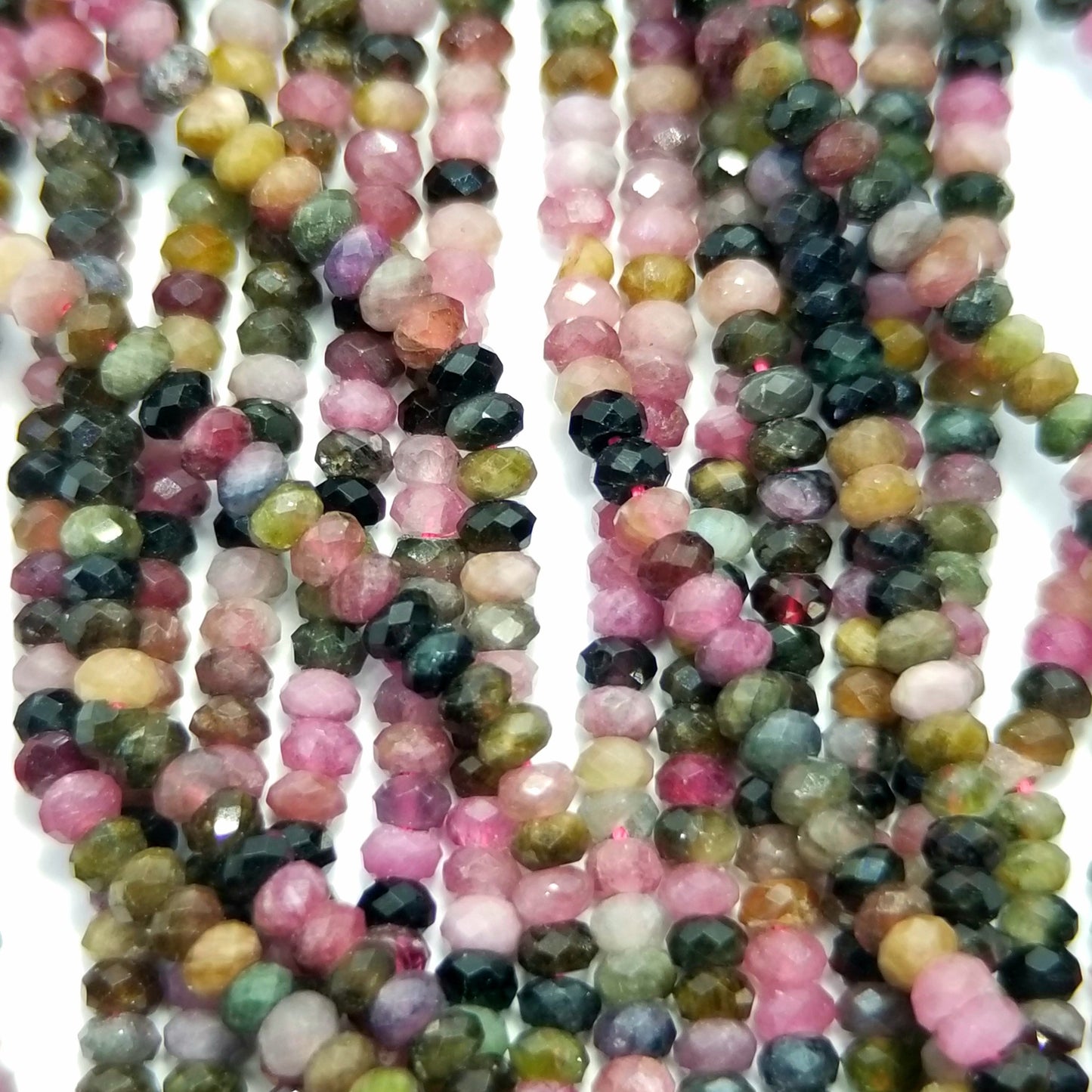 Watermelon Tourmaline (Rondelle)(Micro)(Faceted)(4x2mm)(15.5'Strand)