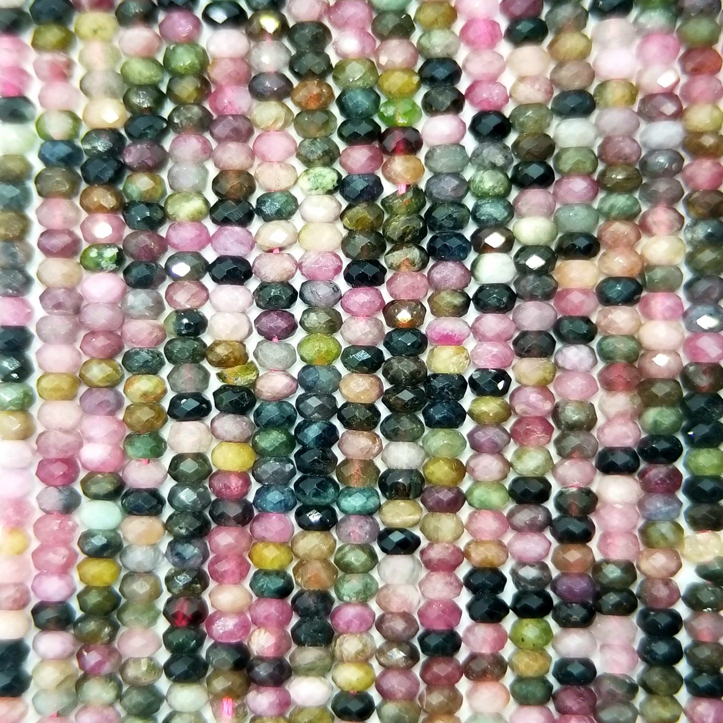 Watermelon Tourmaline (Rondelle)(Micro)(Faceted)(4x2mm)(15.5'Strand)