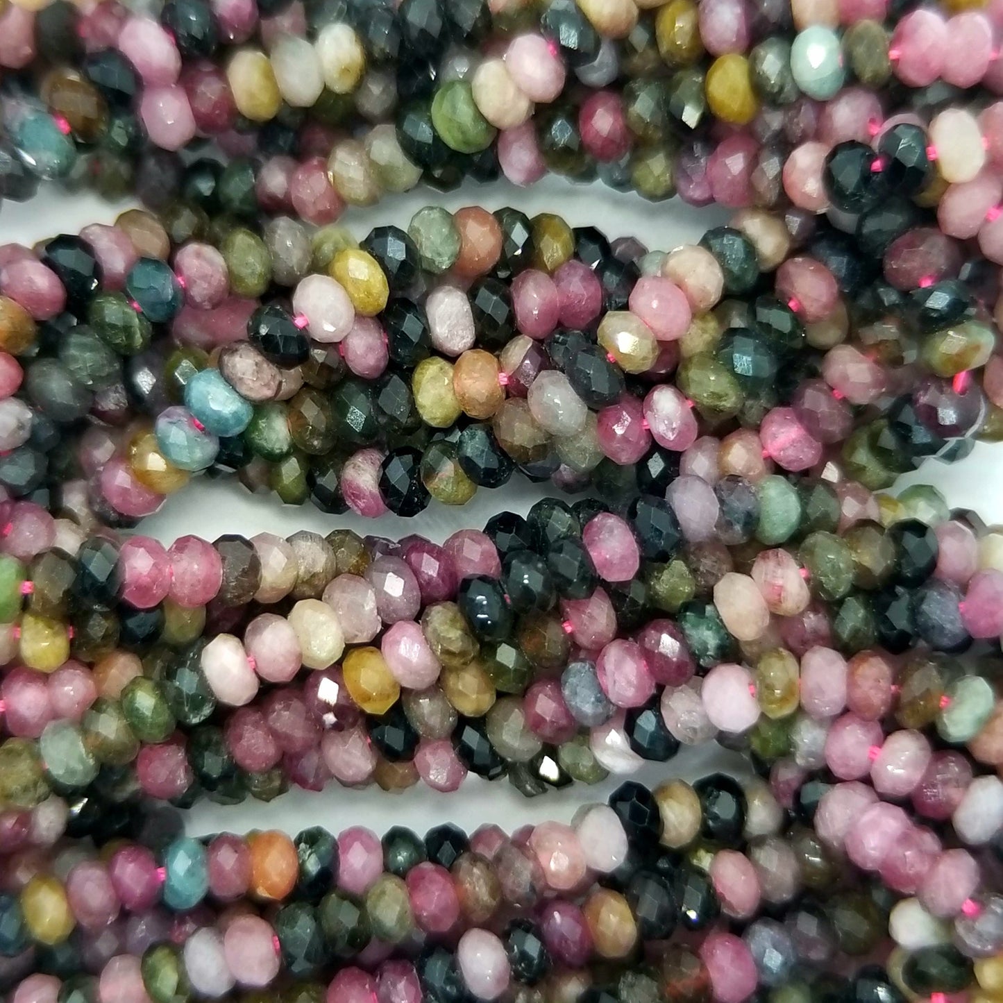 Watermelon Tourmaline (Rondelle)(Micro)(Faceted)(4x2mm)(15.5'Strand)