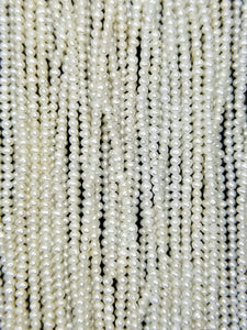 Button Pearls (Fresh Water)(Cream)(3mm)(15.5"Strand)
