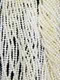 Button Pearls (Fresh Water)(Cream)(3mm)(15.5"Strand)