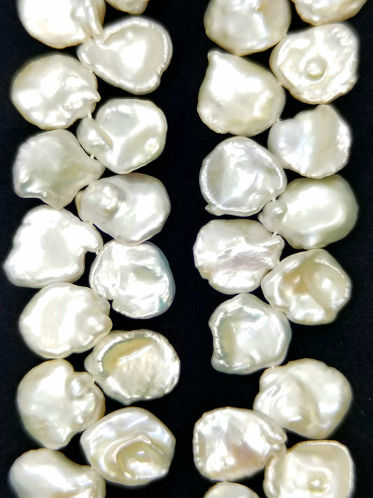 Cornflake Pearls (Fresh Water)(Keshi)(Cream)(15mm)(16"Strand)