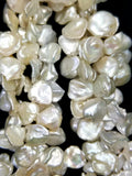 Cornflake Pearls (Fresh Water)(Keshi)(Cream)(15mm)(16"Strand)