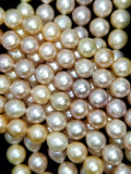 Semi Round Pearls (Fresh Water)(Peach)(10mm)(16"Strand)