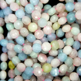 Aquamarine/Morganite Mix(Coin)(Faceted)(8x6mm)(16"Strand)