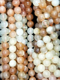 Mix MoonStone (Round)(Smooth)(16"Strand)
