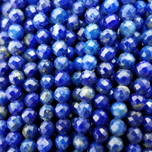 Lapis Lazuli Micro Faceted 3mm 4mm Round