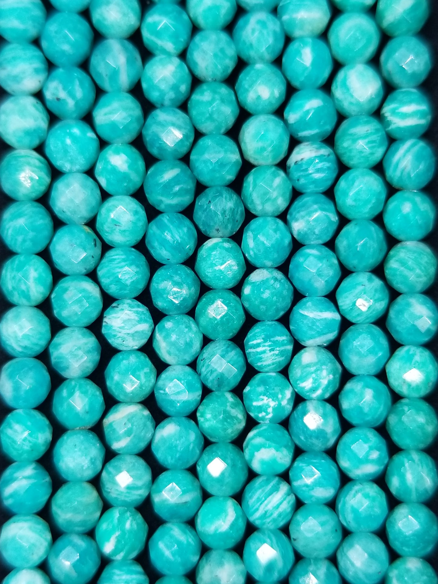 Russian Amazonite (Round)(Faceted)(16"Strand)