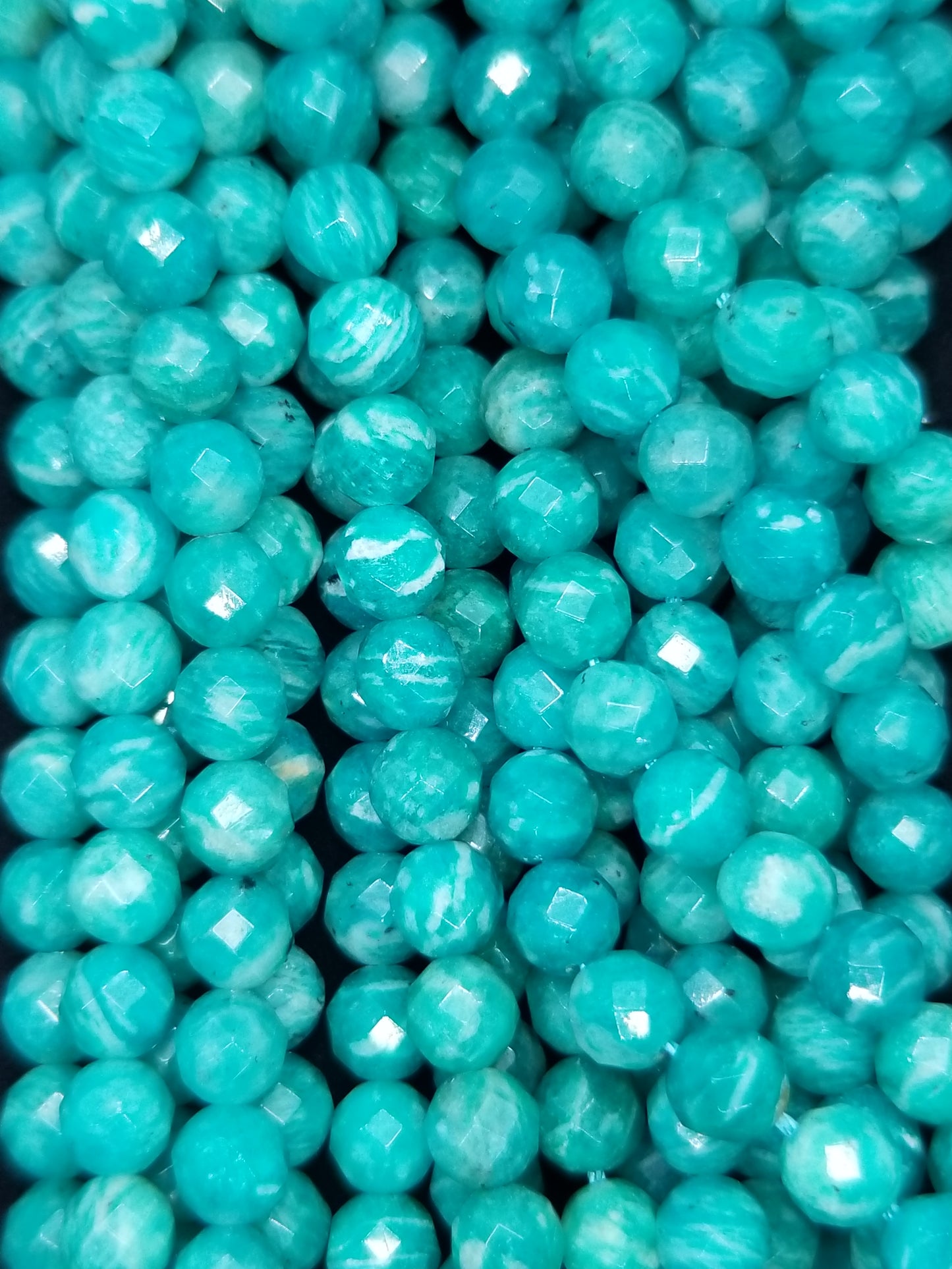 Russian Amazonite (Round)(Faceted)(16"Strand)