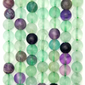 Rainbow Fluorite (Round)(Matte)(4mm)(6mm)(8mm)(10mm)(16"strand)