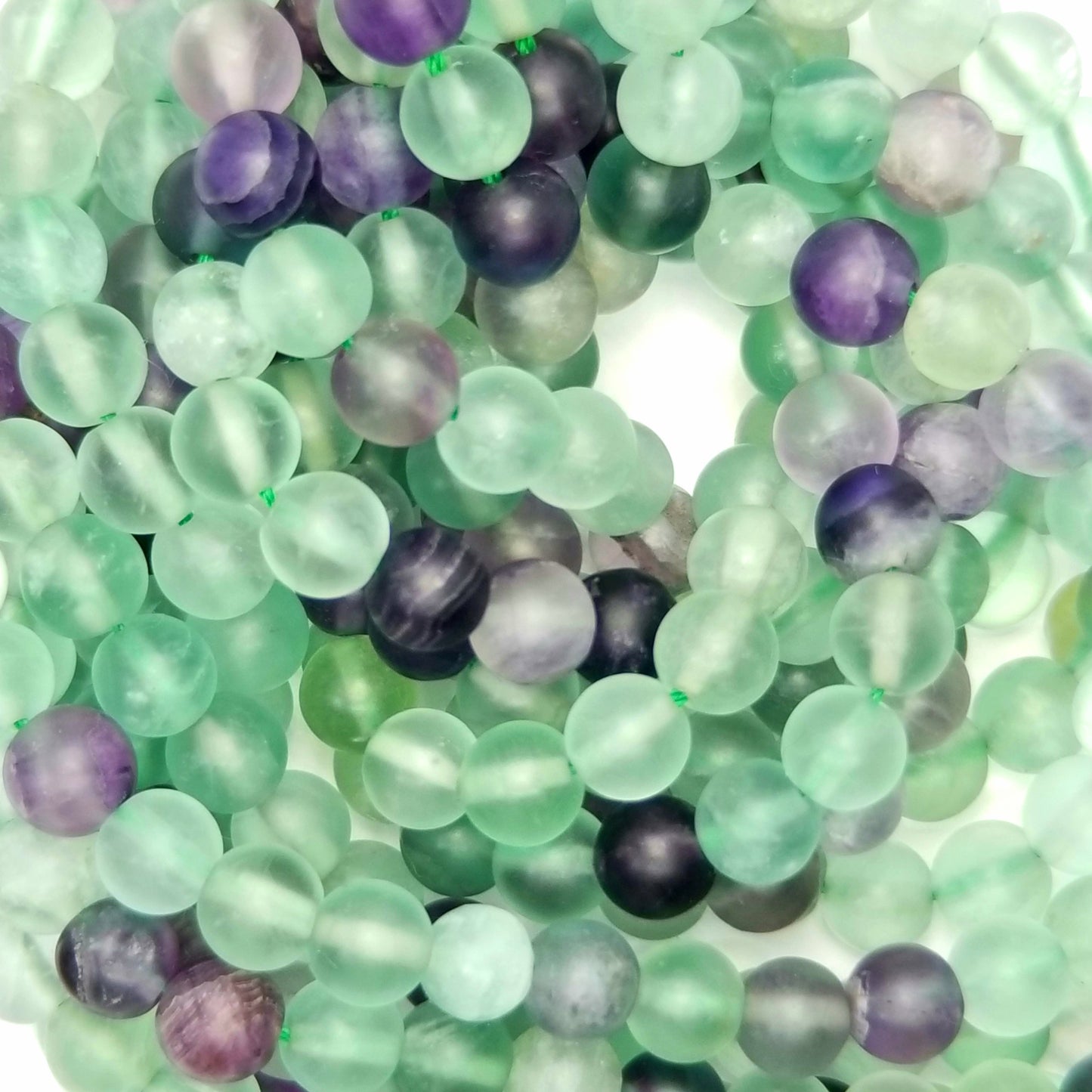 Rainbow Fluorite (Round)(Matte)(4mm)(6mm)(8mm)(10mm)(16"strand)