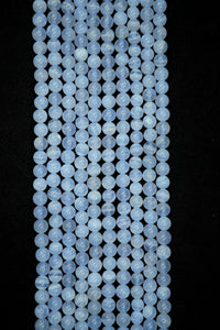 Blue Lace Agate (Round)(Smooth)(16"Strand)