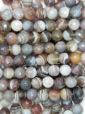 Botswana Agate (Round)(Faceted)(16"Strand)