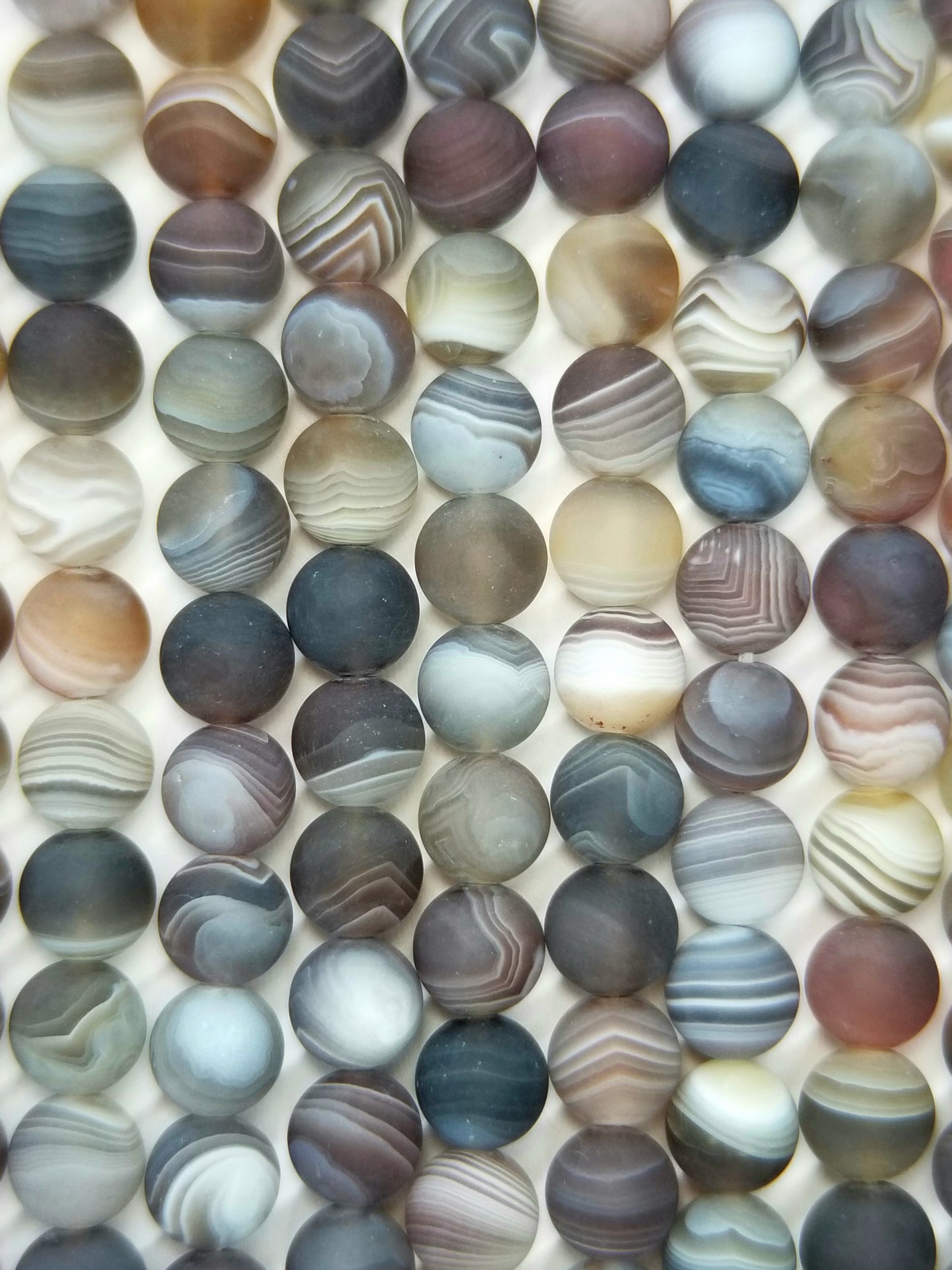 Botswana Agate (Round)(Matte)(16"Strand)