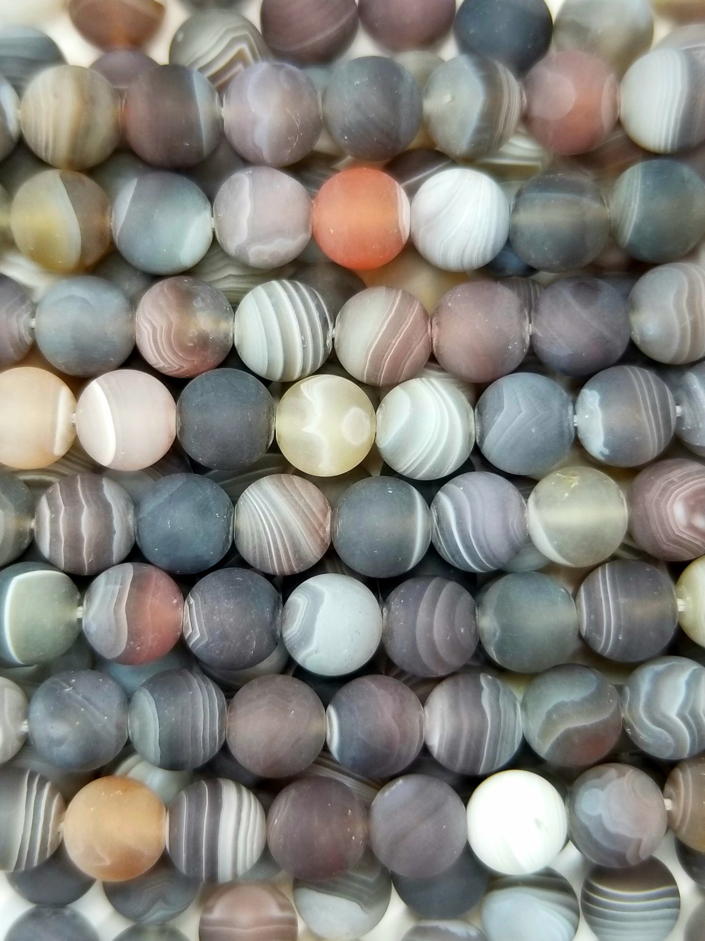 Botswana Agate (Round)(Matte)(16"Strand)