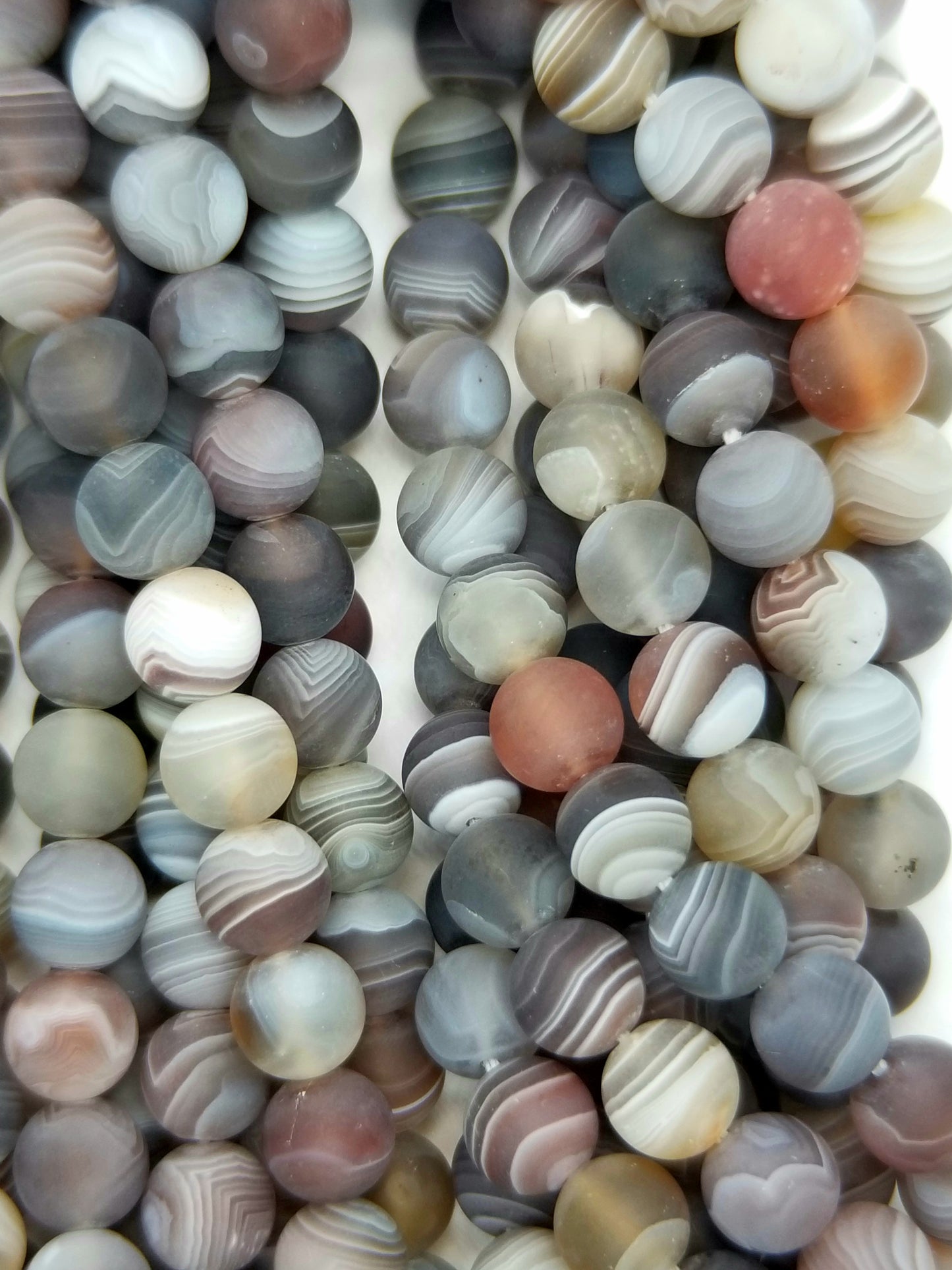 Botswana Agate (Round)(Matte)(16"Strand)