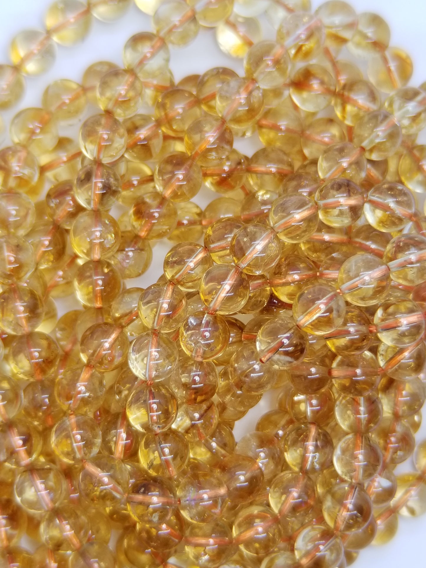 Citrine (Round)(Smooth)(6mm)(8mm)(10mm)(12mm)(16"Strand)