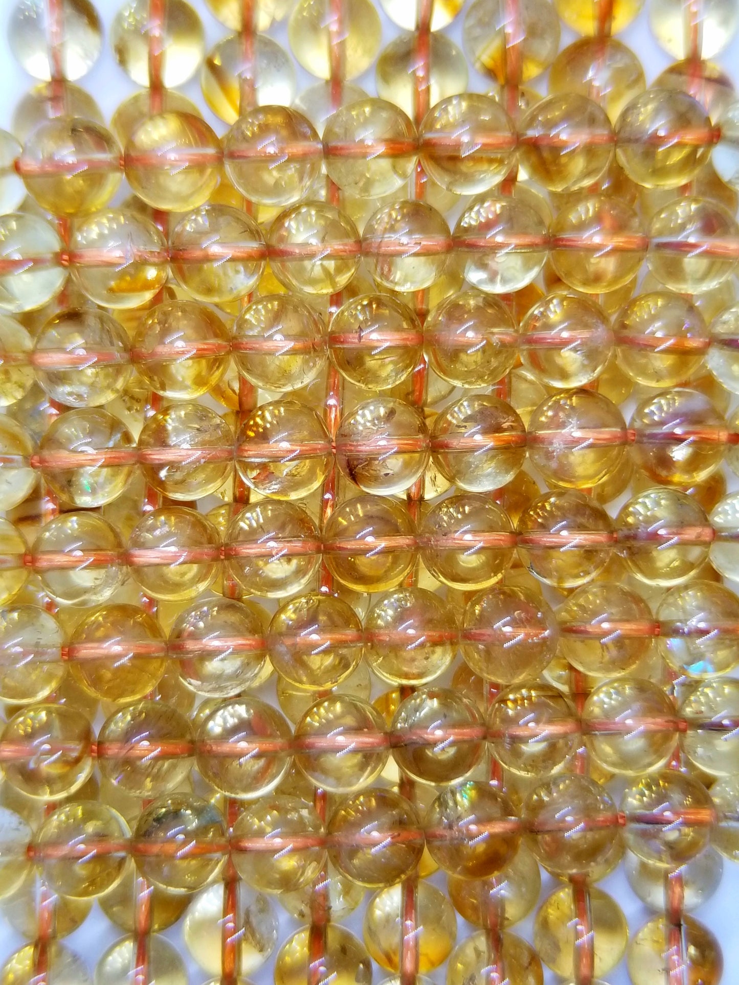 Citrine (Round)(Smooth)(6mm)(8mm)(10mm)(12mm)(16"Strand)