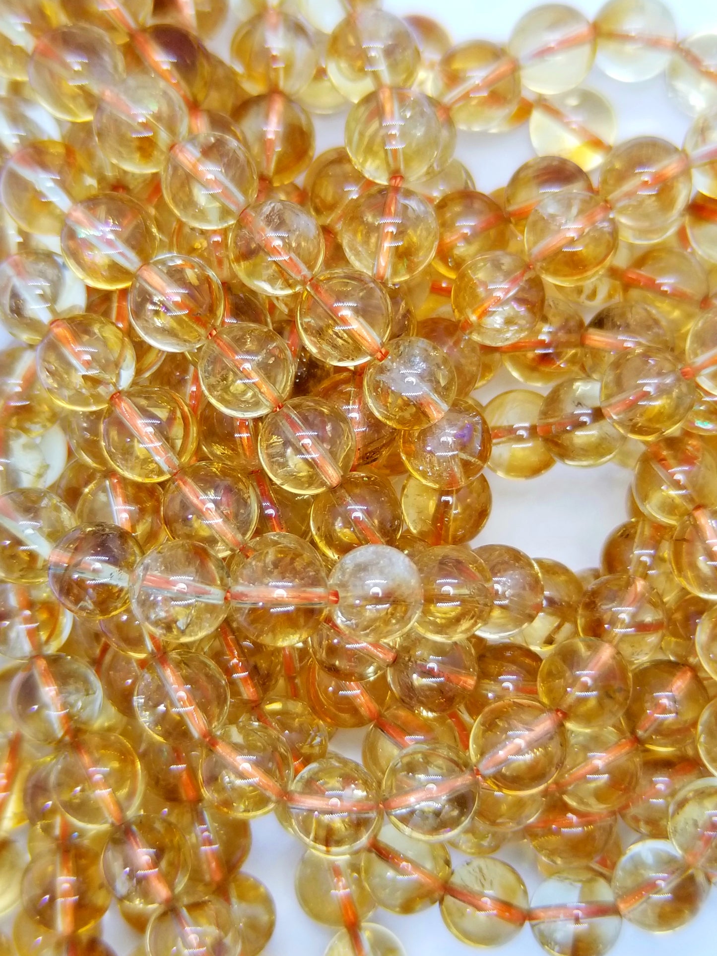 Citrine (Round)(Smooth)(6mm)(8mm)(10mm)(12mm)(16"Strand)