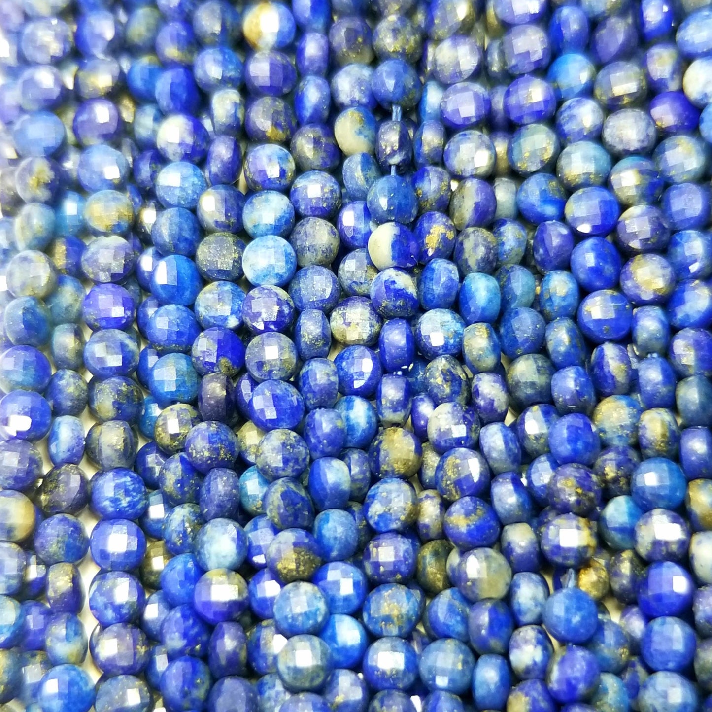 Lapis Lazuli (Coin)(Micro)(Faceted)(4x2mm)(15.5"Strand)