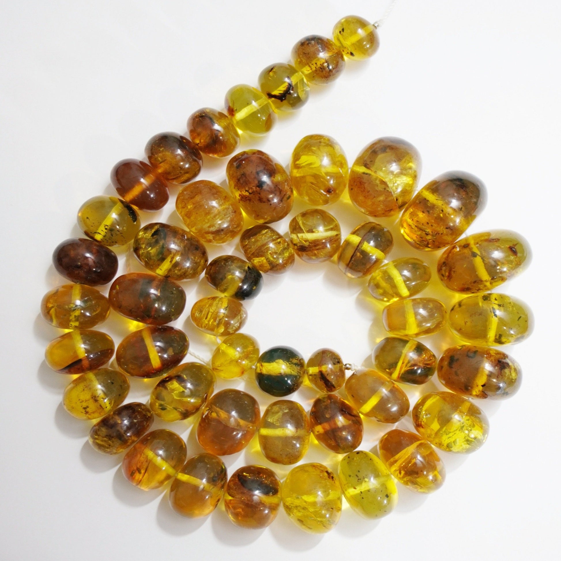 Amber Rondelle Beads