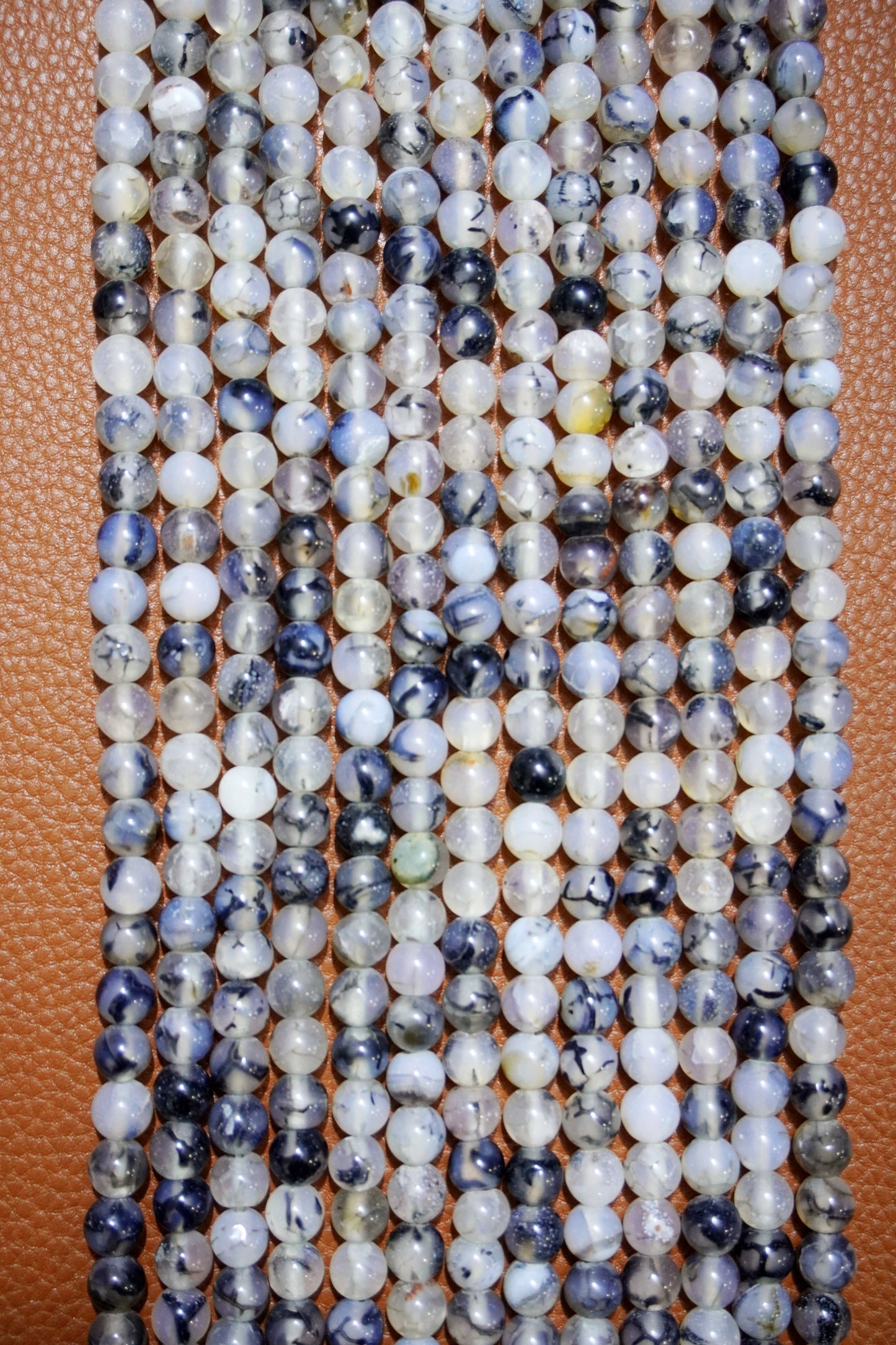 Spider Web Agate (Dyed)(Round)(Smooth)(16"Strand)(6mm)